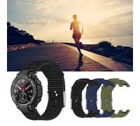Ersatz-Canvas-Armband fÃ¼r T Rex Smartwatch, Schwarz/Dunkelblau/GrÃ¼n