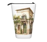 ERSDWRE Antico edificio con ramo di ulivo romano e greco telescopico astuccio Kawaii cancelleria borsa cerniera portapenne stand up portapenne