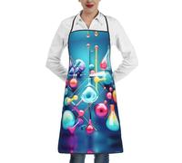 ERSDWRE Astratto Scienza Chimica Illustrazione Stampa 3d Cucina Grembiule Grembiule Con Tasche Grembiule Da Cuoco Unisex Cottura Barbecue Giardinaggio