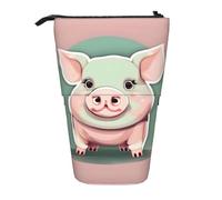 ERSDWRE Astuccio telescopico a forma di maialini, con orecchie lunghe, astuccio per cancelleria Kawaii, astuccio con cerniera, portapenne in piedi