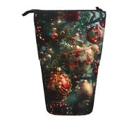 ERSDWRE Astuccio telescopico con scritta "Merry Christmas", astuccio per cancelleria Kawaii, con cerniera, portapenne