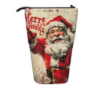 ERSDWRE Astuccio telescopico con scritta "Merry Christmas", astuccio per cancelleria Kawaii, con cerniera, portapenne