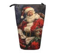 ERSDWRE Astuccio telescopico con scritta "Merry Christmas", astuccio per cancelleria Kawaii, con cerniera, portapenne