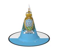 ERSDWRE Bandiera Di San Marino Stampa Cappello Da Strega Cappello Da Mago Accessori Cosplay Per Halloween Natale Carnevale Mascherata