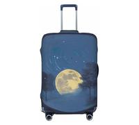 ERSDWRE Blue Moon04 - Copertura elastica per valigie, con stampa, adatta per accessori da viaggio da 45,7 a 81,7 cm, Nero , S