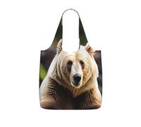 ERSDWRE Borsa per la spesa con stampa orso bianco e orso marrone | Borsa di totalizzatore lavabile leggera pieghevole del poliestere delle borse della drogheria riutilizzabile grande per lo