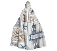 ERSDWRE Bottiglia Conchiglia Mare Stella Faro Stampa Halloween Mantello Con Cappuccio Per Gli Uomini Donne Con Cappuccio Mantello Robe Per Medievale Mantello Costumi Cosplay