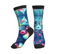 ERSDWRE Calzini sportivi con illustrazione astratta della scienza chimica con stampa 3D, calzini sportivi da uomo, da donna, morbidi calzini imbottiti per palestra, corsa e sport, 3 nero, Taglia unica