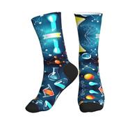 ERSDWRE Calzini sportivi con stampa astratta di scienza chimica, calzini sportivi da uomo, calzini morbidi imbottiti per palestra, corsa e sport, 2 Nero-2, Taglia unica