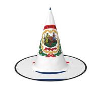 ERSDWRE Cappello da strega con bandiera della Virginia Occidentale, cappello da mago, accessorio per cosplay, per Halloween, Natale, carnevale, feste in maschera