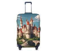 ERSDWRE Classical Fairy Tale Castle03 - Copertura elastica per valigie, adatta per accessori da viaggio da 45-81 cm, Nero , XL