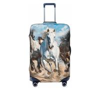 ERSDWRE Copertura elastica per valigie con stampa artistica di cavalli che corrono, adatta per accessori da viaggio da 45-81 cm, Nero , M