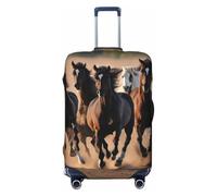 ERSDWRE Copertura elastica per valigie con stampa di cavalli che corrono, adatta per accessori da viaggio da 45-81 cm, Nero , M