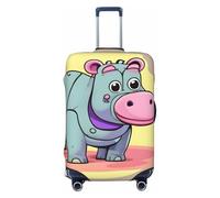 ERSDWRE Copertura elastica per valigie con stampa di ippopotamo, adatta per accessori da viaggio da 45-81 cm, Nero , L