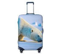 ERSDWRE Copertura elastica per valigie con stampa di orso polare, adatta per accessori da viaggio da 45,7 a 81,7 cm, Nero , L