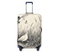 ERSDWRE Copertura elastica per valigie con stampa di prato e colomba, adatta per accessori da viaggio da 45,7 a 81,7 cm, Nero , XL