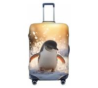 ERSDWRE Copertura elastica per valigie con stampa di un giovane pinguino, adatta per accessori da viaggio da 45,7 a 81,7 cm, Nero , L