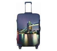 ERSDWRE Copertura elastica per valigie con stampa Night London Tower Bridge, adatta per accessori da viaggio da 45,7 a 81,7 cm, Nero , S