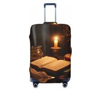 ERSDWRE Copertura elastica per valigie con stampa notturna a lume di candela, adatta per accessori da viaggio da 45-81 cm, Nero , XL