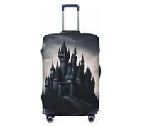 ERSDWRE Dark Fairy Tale Castle02 - Copertura elastica per valigie, adatta per accessori da viaggio da 45,7 a 81,7 cm, Nero , S