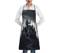 ERSDWRE Dark Fairy Tale Castle02 - Grembiule da cucina con tasche, unisex, da cuoco, per barbecue, giardinaggio