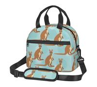 ERSDWRE Divertente borsa termica per il pranzo con stampa di canguro e zoo, riutilizzabile, per adulti, per ufficio, picnic, viaggi