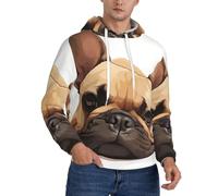 ERSDWRE Felpe con cappuccio in pile per uomo adulto con stampa bulldog francese Bulldog francese con tasche, Nero , 3XL