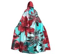 ERSDWRE Fiore Stained Glass Print Halloween mantello con cappuccio per uomo donna mantello con cappuccio accappatoio per costumi medievali cosplay
