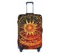 ERSDWRE Gears Clock Bronze Century Print Bagagli Copertura elastica per valigie Coperture per bagagli Protezione per bagagli Adatto 18-32 Pollici Accessori da Viaggio, Nero , M