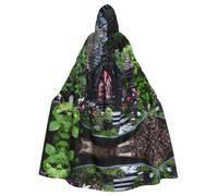 ERSDWRE Gothic Fairy Garden03 Mantello con cappuccio per Halloween per uomo donna mantello con cappuccio per costumi medievali cosplay