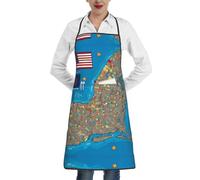 ERSDWRE Grembiule da cucina con stampa astratta della bandiera di New York 03 grembiule da cucina con tasche unisex grembiule da cuoco cottura barbecue giardinaggio