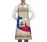 ERSDWRE Grembiule da cucina con stampa astratta della bandiera haitiana Map03 Grembiule da cucina con tasche unisex grembiule da cuoco cottura barbecue giardinaggio