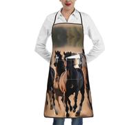 ERSDWRE Grembiule da cucina con stampa di cavalli che corrono grembiuli con tasche unisex grembiule da cuoco cottura barbecue giardinaggio