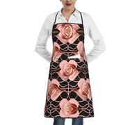 ERSDWRE Grembiule da cucina con stampa di sfondi in oro rosa con tasche unisex grembiule da cuoco grembiule da cucina barbecue giardinaggio