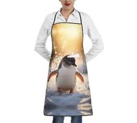 ERSDWRE Grembiule da cucina con stampa di un giovane pinguino, grembiule da cucina con tasche, unisex, grembiule da cuoco per barbecue e giardinaggio