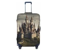 ERSDWRE Horrible Fairy Tale Castle02 - Copertura elastica per valigie, adatta per accessori da viaggio da 45,7 a 81,7 cm, Nero , L