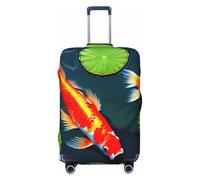 ERSDWRE Koi Fish and Lotuses - Copertura elastica per valigie, adatta per accessori da viaggio da 45,7 a 81,7 cm, Nero , XL