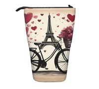 ERSDWRE Love Paris Tower Coffee Wine Profumo Bicicletta Cuore Telescopico Astuccio Kawaii Cancelleria Borsa Cerniera Penna Pouch Stand Up Portapenne
