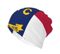 ERSDWRE North Carolina State Flag Print Stretch Skull Caps multifunzione Skull Cap Beanie Hat per sport ciclismo inverno all'aperto nero