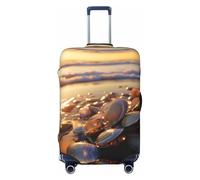 ERSDWRE Ocean Beach Cozze Perle Stampa Bagagli Copertura Elastica Valigie Copre Valigie Protezione Per Bagagli Adatto 18-32 Pollici Accessori Da Viaggio, Nero , XL