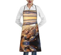 ERSDWRE Ocean Beach Cozze Stampa Perla Cucina Grembiuli Da Cucina Grembiule Con Tasche Unisex Chef Grembiule Cottura Barbecue Giardinaggio