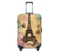 ERSDWRE Parigi Torre Eiffel stampa bagagli copertura elastica valigia copre bagagli protezione per bagagli 45-81 pollici accessori da viaggio, Nero , XL