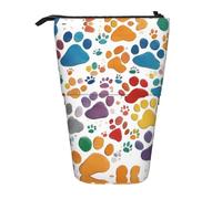 ERSDWRE Paw Prints Art 1 Astuccio telescopico Kawaii Cancelleria Bag Zipper Pen Pouch Stand Up Pencil Holder