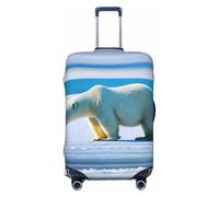 ERSDWRE Polar Bear - Copertura elastica per valigia, con stampa di ghiaccio, adatta per accessori da viaggio da 45,7 a 81,7 cm, Nero , L
