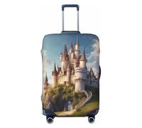 ERSDWRE Romantic Fairy Tale Castle04 - Copertura elastica per valigie, adatta per accessori da viaggio da 45,7 a 81,7 cm, Nero , S