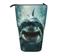 ERSDWRE Shark Cum Astuccio telescopico Kawaii Cancelleria Bag Zipper Pen Pouch Stand Up Pencil Holder