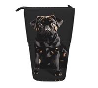 ERSDWRE Simpatico carlino nero - scala standard-2_00x astuccio telescopico astuccio per cancelleria Kawaii astuccio portapenne con cerniera portapenne stand up