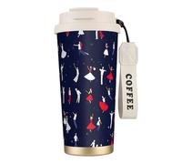 ERSDWRE Tazza da viaggio isolata con stampa con motivo danza da sala da ballo con cannuccia sottovuoto tazze da caffè bottiglia d'acqua per ufficio