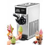 ErShangMao Macchina per Gelato Soft, Macchina Automatica per Gelato Soft in Coni, Coppette E Frappè, 450 W, Tramoggia da 2,5 L, Produzione 4-5 L/H, 3 Stampi, Pannello LCD, Macchina Monogusto