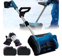 ErShangMao Spazzaneve Brushless da 600 W Aggiornato-Pala Elettrica Senza Fili,Autonomia di Oltre 30 Minuti,Regolabile A 45° L/R/su,Larghezza di Pulizia di 25,4 Cm,Spazzaneve Elettrico 2batteries